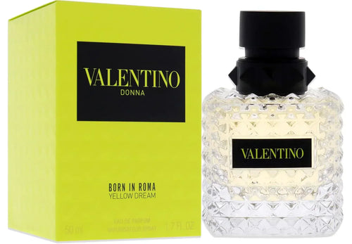 Valentino perfume bottle and packaging on a white background