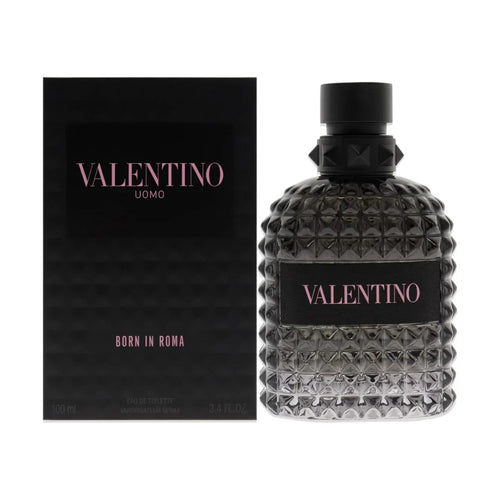 Valentino perfume bottle and packaging on a white background